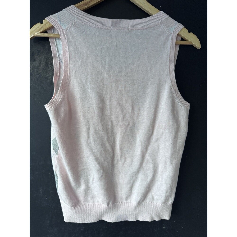 Tommy Hilfiger Women's Sweater Vest Size Small Pink White Soft Light Weight - Picture 6 of 6